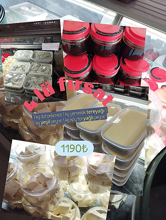 4 lü fırsat paket 1 kg dut pekmezi 1 kg yeşil peynir 1 kg köy tipi yağlı peynir 1 kg yemeklik tereyağı